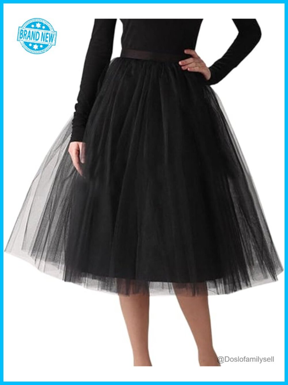 A-Line Tulle Elastic Waist Petticoat Bridesmaid Tutu Knee-Length
